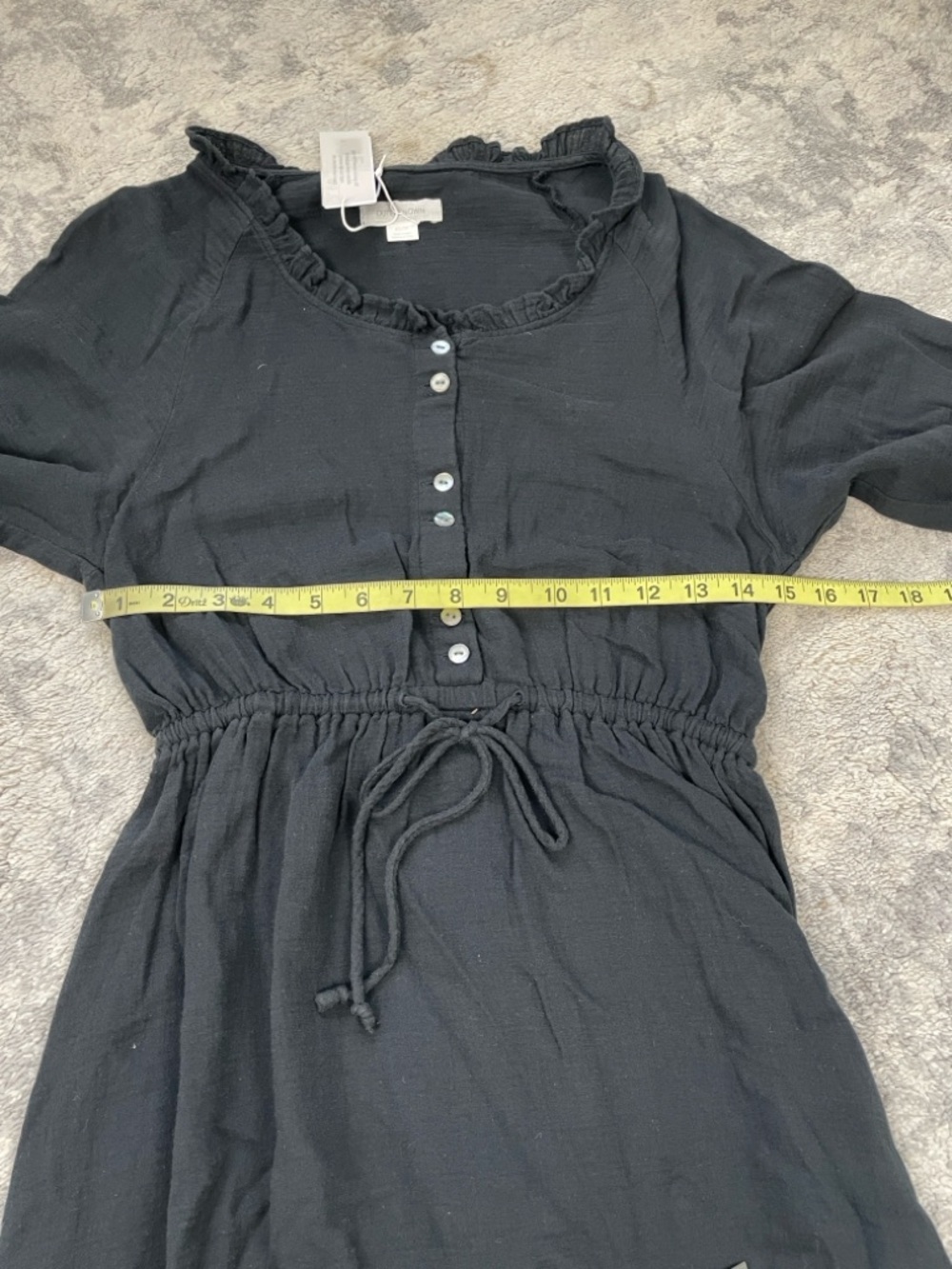 NWT Outerknown Odyssey Gauzy Cotton Midi Dress Black Boho Sz XS - Picture 10 of 14